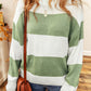 Colorblock Loose Sleeve Knit Sweater