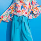 Vibrant Floral Printed Billowy Sleeve Shirt