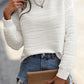 Wavy Texture Drop Shoulder Long Sleeve Top