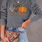 Halloween Slogan Graphic Puff Sleeve Sweatshirt