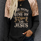 This Mama Runs On Coffee And Jesus Sequin Patched Top