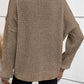 Pointelle Knit Button V Neck Drop Shoulder Sweater