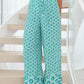 Boho Geometric Print Drawstring High Waist Flared Pants
