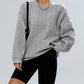 Cable Textured Drop Shoulder Pullover Sweatshirt