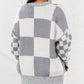 Checkered Print Drop Shoulder Sweater