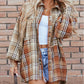 Plaid Colorblock Patchwork High Low Shacket