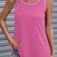 Contrast Stitch Round Neck Sleeveless Top
