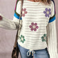 Daisy Flower Pointelle Knit Sweater