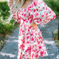 Ruffle Tiered High Waist Puff Sleeve Floral Dress