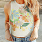 Floral Crew Neck Crop Tank Top
