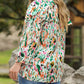 Abstract Print Ruffled V Neck Plus Size Blouse