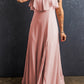 Spaghetti Straps V Neck Ruffled Split Long Dress