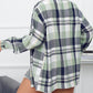 Printed Plus Size Chest Pocket Plaid Shirt