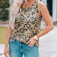 Leopard Print Crew Neck Tank Top