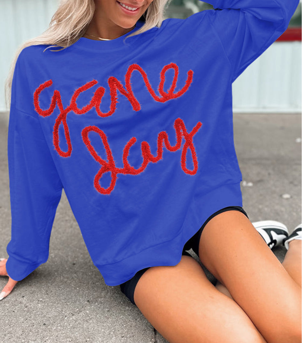 Tinsel Game Day Drop Shoulder Graphic Sweatshirt