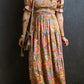 Smocked Bodice High Waist Puff Sleeve Floral Dress