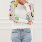 Pointelle Floral Crochet Sleeve Sweater