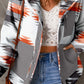 Aztec Fleece Patchwork Snap Button Jacket