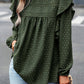Lace Eyelet Ruffle Shoulder Long Sleeve Blouse