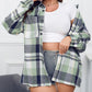 Printed Plus Size Chest Pocket Plaid Shirt