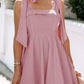 Knotted Strap Square Neck High Waist Mini Dress