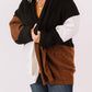 Plus Size Open Front Color Block Cardigan