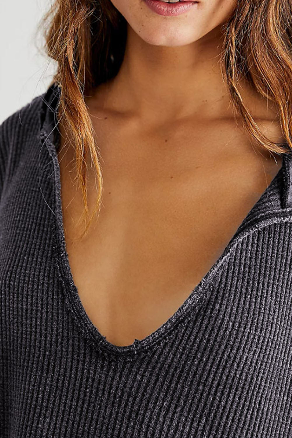 Oversized Drop Shoulder Thermal Knit Top