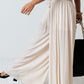 Apricot Drawstring Wide Leg Pleated Pants
