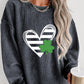 Heart & Clover Print Corded St. Patrick\'s Day Sweatshirt
