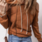 Exposed Seam Cold Shoulder Drawstring Hoodie