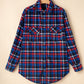 Plaid Flap Pocket Button Up Shacket