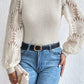 Sunflower Mesh Bubble Sleeve Waffle Knit Top