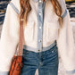 Contrast Trim Buttoned Sherpa Jacket