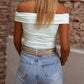 Folded Off Shoulder Slim Top