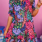 Fashion Print Smocked Half Sleeve Dress