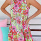 Round Neck Sleeveless Floral Mini Dress