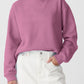 Solid Fleece Lined Drop Shoulder Terry Sweatshirt