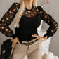 Hollowed Floral Lace Splicing Long Sleeve Top