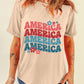 AMERICA Letter Floral Print T Shirt