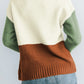 Ribbed Trim Color Block Sweater