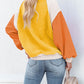 Colorblock Long Sleeve Pullover Fleece Sweatshirt