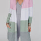Color Block Pocketed Casual Duster Cardigan