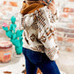 Aztec Print Kangaroo Pocket Half-Zip Hoodie