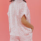 Pink Leopard Satin Shirt and Shorts Pajama Set