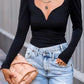 Solid Sweetheart Neck Long Sleeve Bodysuit