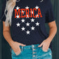 MERICA Star Print Short Sleeve Graphic Tee
