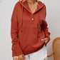 Oversized Snap Buttons Thumb Hole Pullover Hoodie