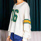 Number 76 Printed Retro Sporty Long Sleeve Top