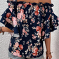 Ruffle Off Shoulder Flounce Sleeve Floral Blouse
