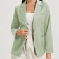 Pocketed Single Button Lapel Neck Blazer